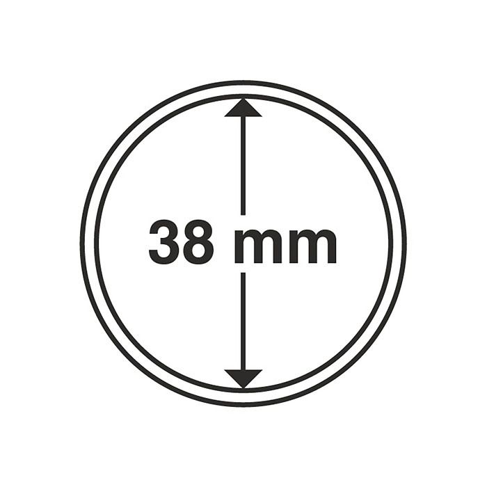 Capsules pour pièces de monnaie diamètre intérieur 38 mm