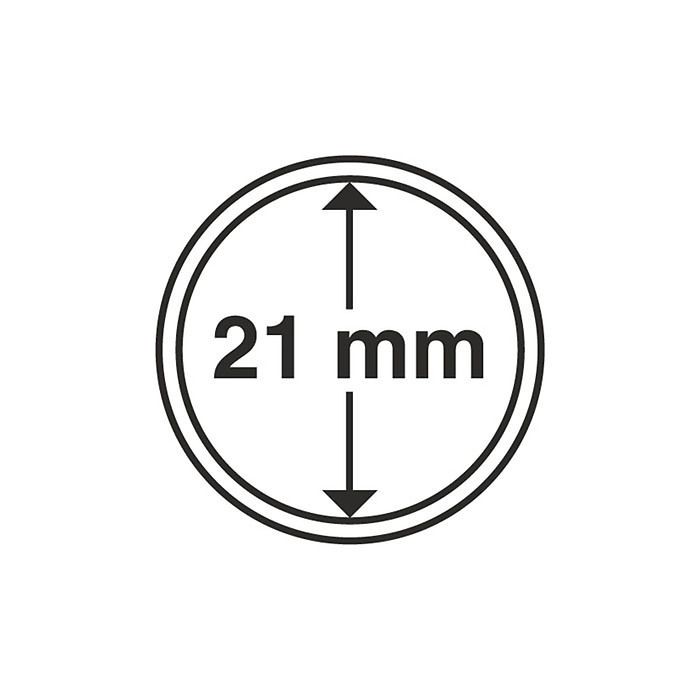 Capsules pour pièces de monnaie diamètre intérieur 21 mm