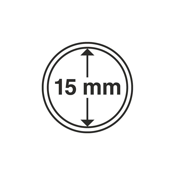 Capsules pour pièces de monnaie diamètre intérieur 15 mm