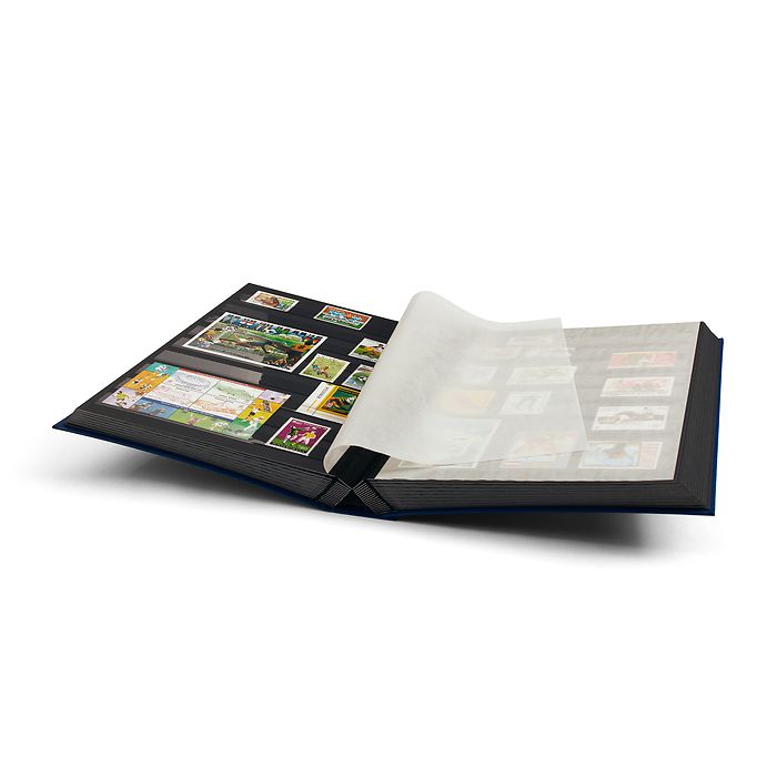 Classeur Basic, DIN A4, 64 pages noires, couverture non matelassée, bleu