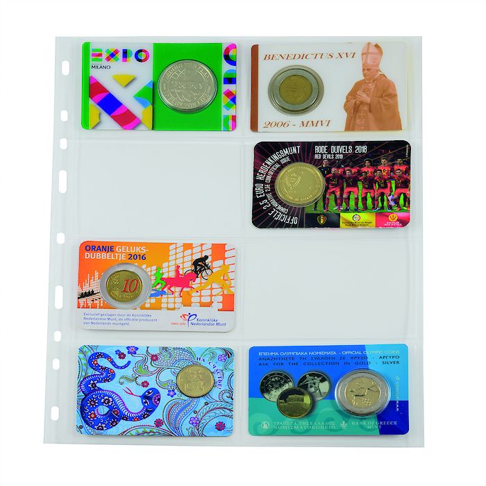 Optima pochettes plastiques avec 8 pochettes, 57x90 mm, transparent, paquet de 10