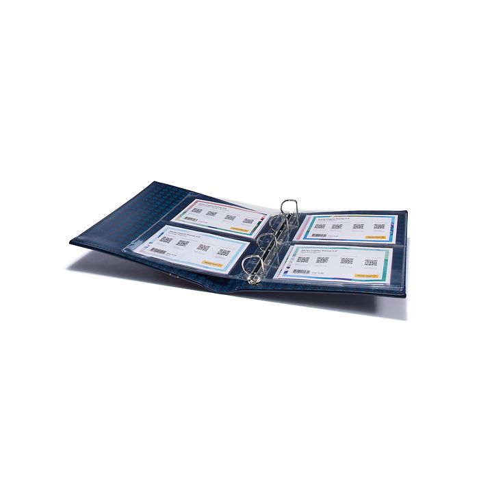 Reliure à anneaux Vario, design classique avec étui de protection. Blue roi.