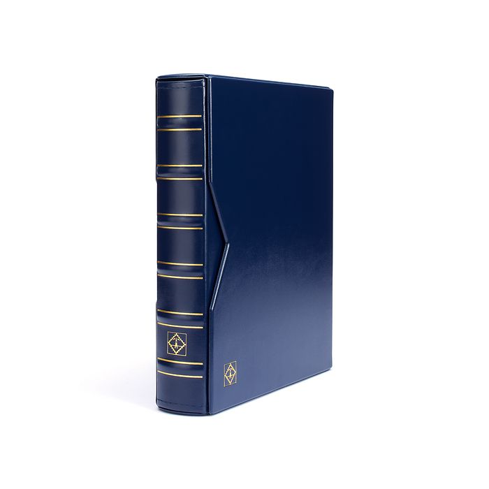 Reliure à anneaux Vario, design classique avec étui de protection. Blue roi.