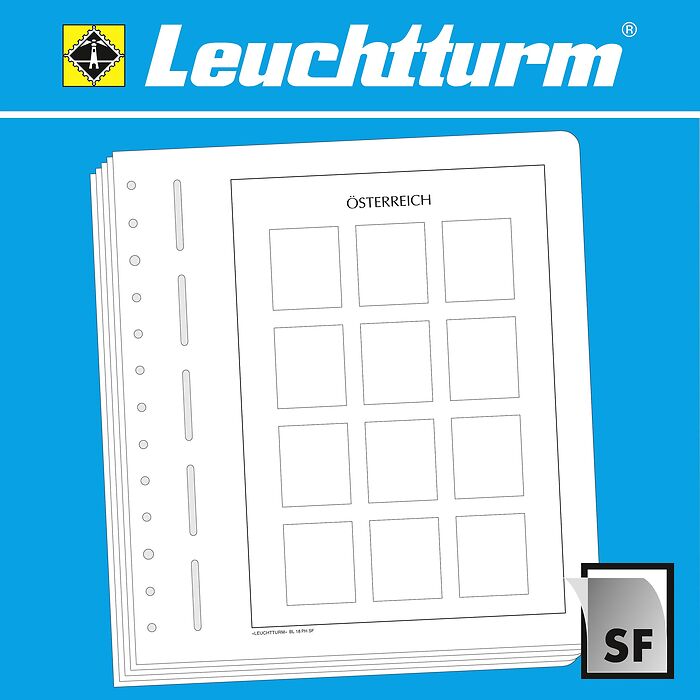 LEUCHTTURM Feuilles d'album neutres pour timbres personnalisés Autriche(format en hauteur)