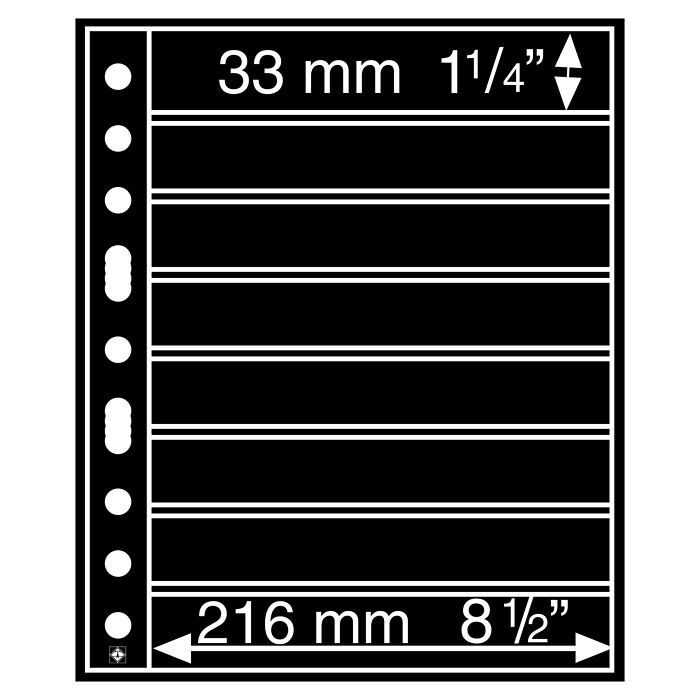 Pochettes plastiques Grande, avec 8 bandes horizontales, noir