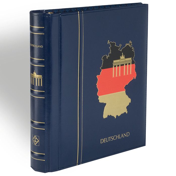 Reliure Perfect DP, design classique, gravé 'DEUTSCHLAND' avec étui de protection, bleu