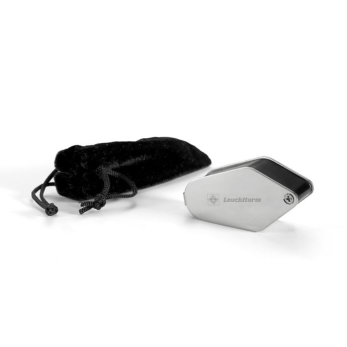 Loupe pliable avec LED, grossit 10x, noir, Ø 18 mm