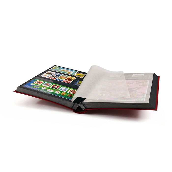 Classeur Basic, DIN A4, 64 pages noires, couverture non matelassée, rouge