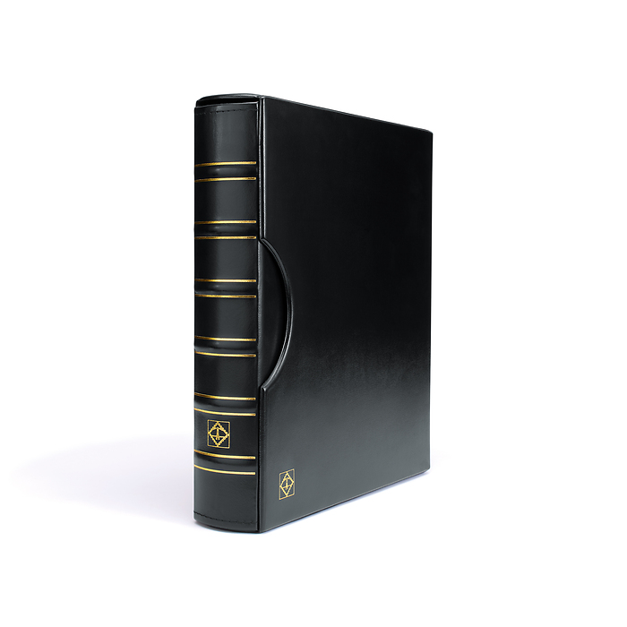 Reliure à anneaux Grande, design classique avec étui de protection, noir