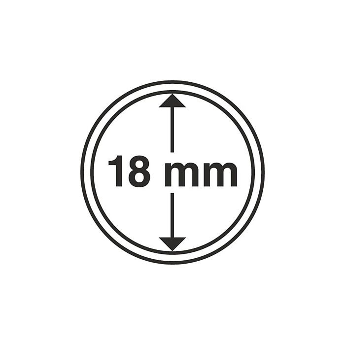 Capsules pour pièces de monnaie diamètre intérieur 18 mm
