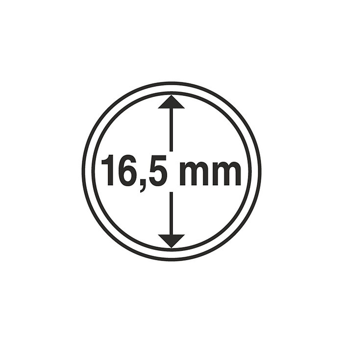 Capsules pour pièces de monnaie diamètre intérieur 16,5 mm
