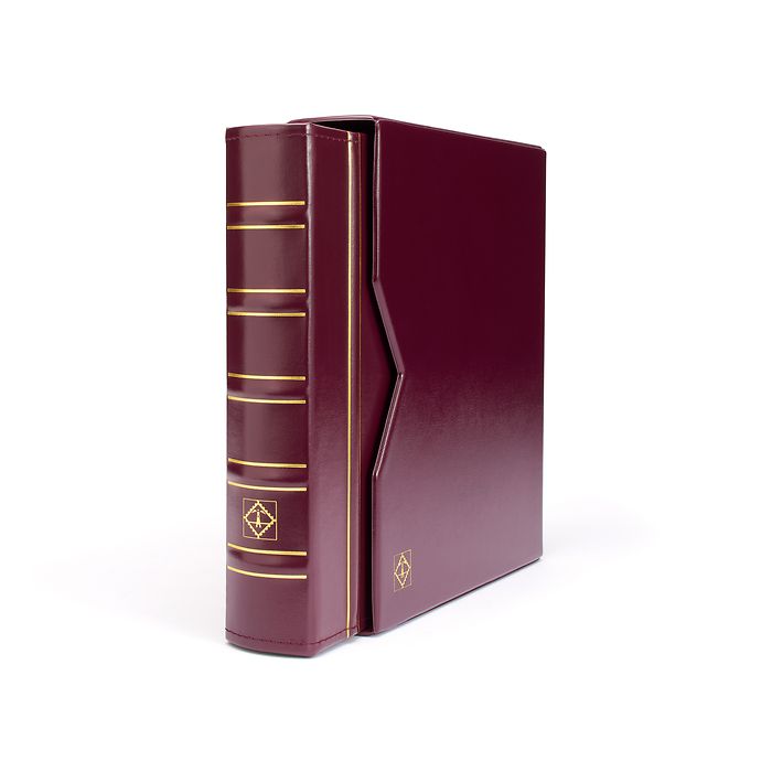 Album Numismatique Optima, design classique avec étui de protection, rouge