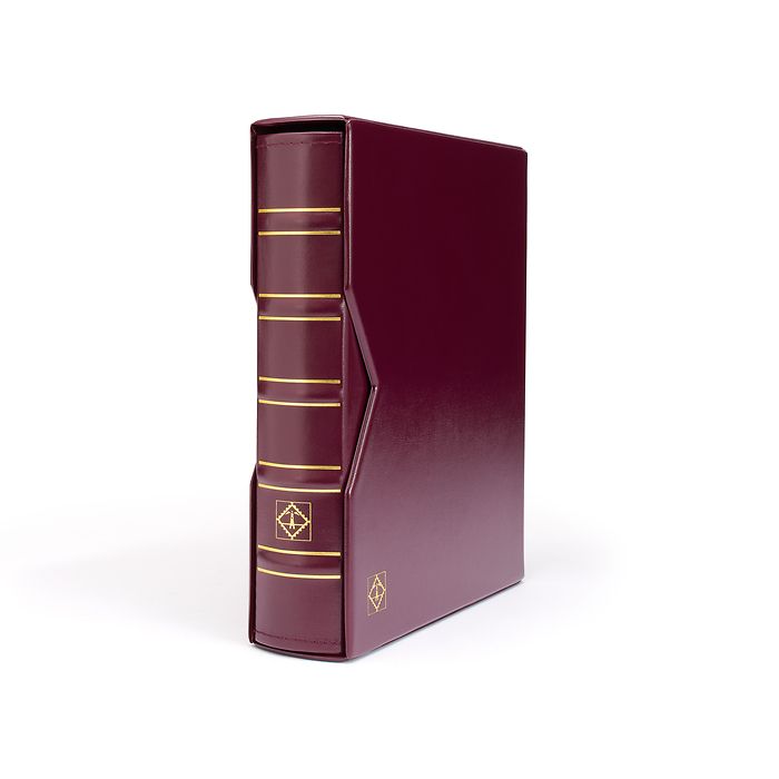 Album Numismatique Optima, design classique avec étui de protection, rouge
