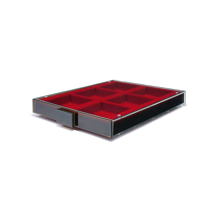 Médaillier MB 6 Compartiments  carrés de format 86x86 mm, teinte fumée