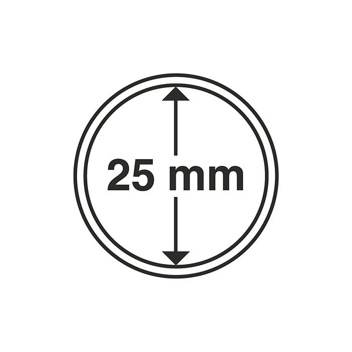 Capsules pour pièces de monnaie diamètre intérieur 25 mm