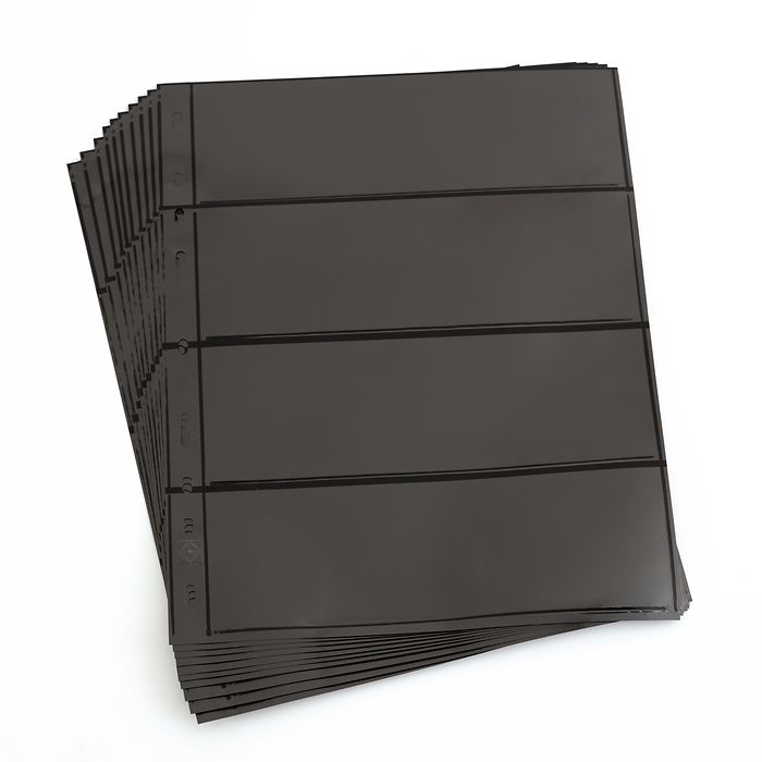 Pochettes plastiques Optima, 4 Compartiments, noir