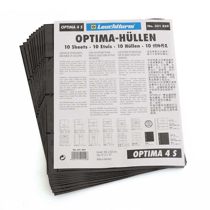 Pochettes plastiques Optima, 4 Compartiments, noir