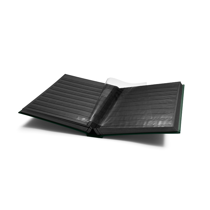 Classeur Premium, DIN A4, 64 feuilles noires, couverture ouatinée ecuir, vert