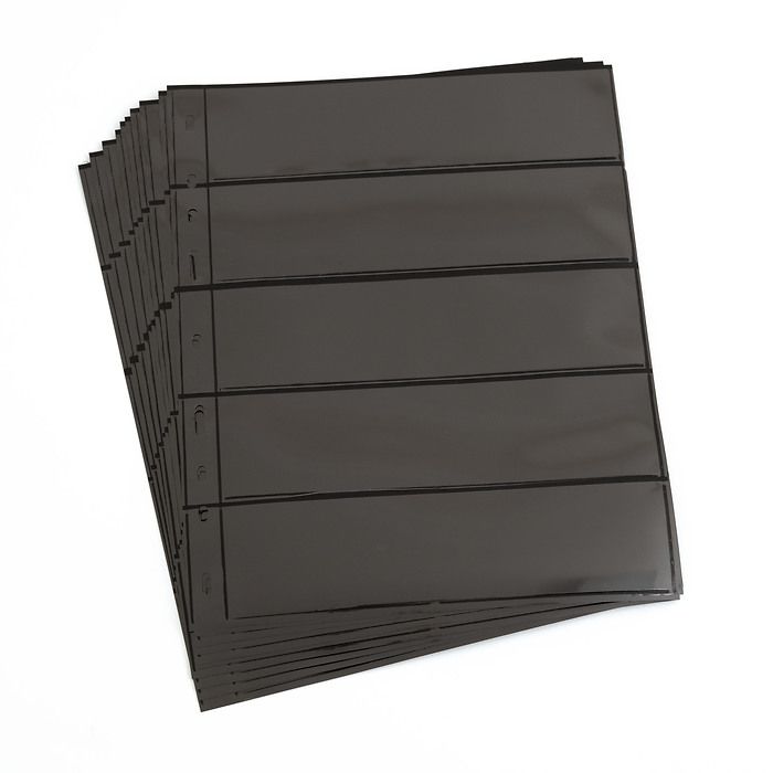 Pochettes plastiques Optima, 5 Compartiments, noir