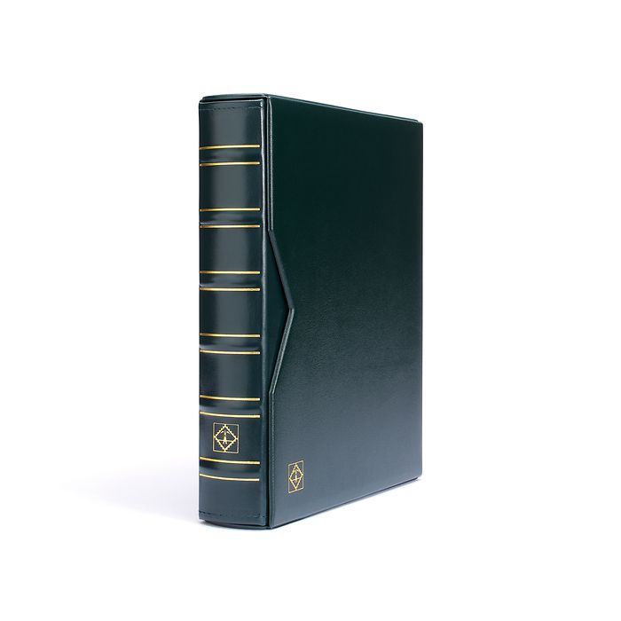 Reliure à anneaux Vario, design classique avec étui de protection. Vert foncé.