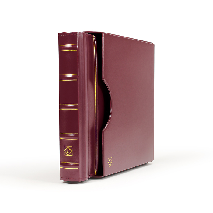 Leuchtturm Reliure à barre rotative design classique, avec étui de protection, rouge