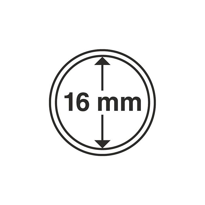 Capsules pour pièces de monnaie diamètre intérieur 16 mm