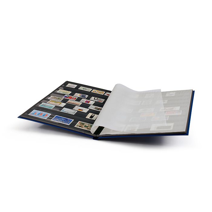 Classeur Basic, DIN A4, 16 pages noires, couverture non matelassée, bleu