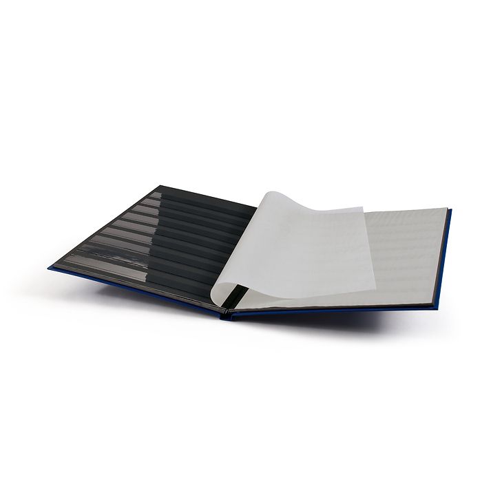Classeur Basic, DIN A4, 16 pages noires, couverture non matelassée, bleu