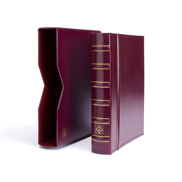 Reliure à anneaux Vario, design classique avec étui de protection. Bordeaux.