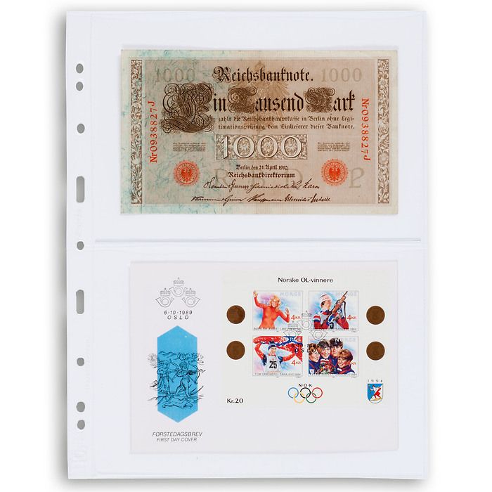 Pochettes plastiques Grande, avec 2 bandes horizontales, transparent