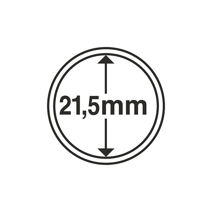 Capsules pour pièces de monnaie diamètre intérieur 21,5 mm