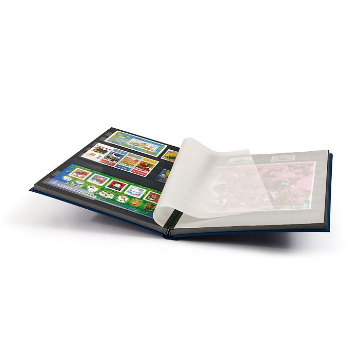 Classeur Basic, DIN A4, 32 pages noires, couverture non matelassée, bleu