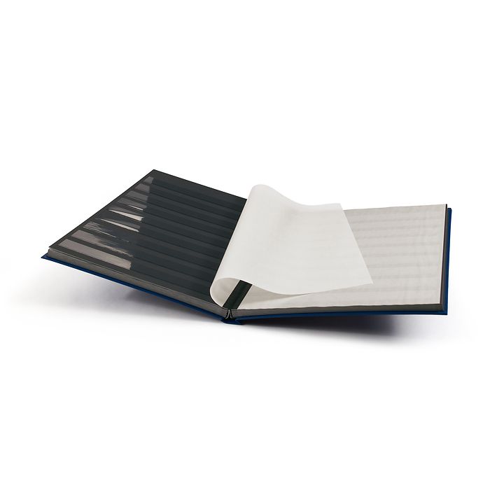 Classeur Basic, DIN A4, 32 pages noires, couverture non matelassée, bleu