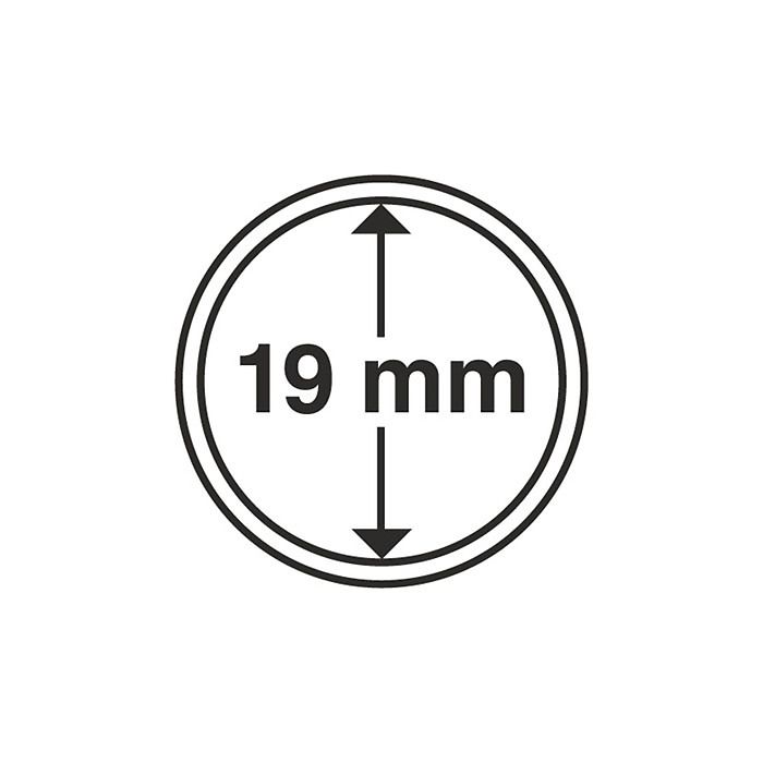 Capsules pour pièces de monnaie diamètre intérieur 19 mm