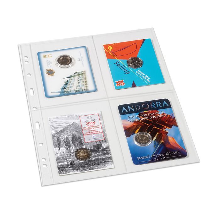 Pochettes plastiques Grande, 4 Compartiments pour cartes postales, transparent