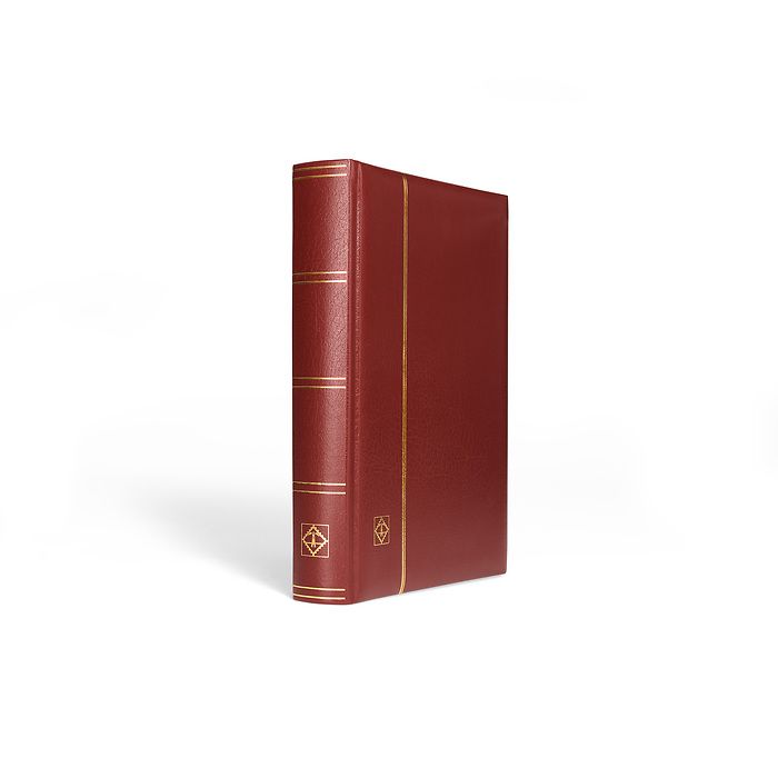 Classeur Premium, DIN A4, 64 feuilles noires, couverture ouatinée ecuir, rouge