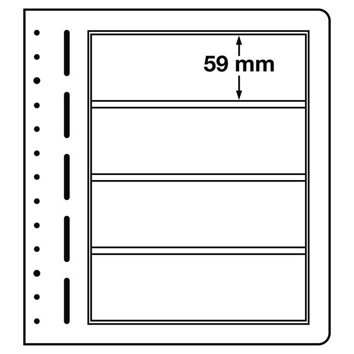 Leuchtturm feuilles neutres LB, 4 Compartiments, 190x59 mm
