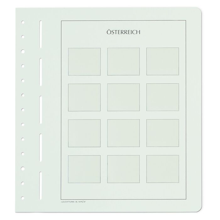 Leuchtturm feuilles d'album neutres pour timbres personnalisés Autriche (format oblong)