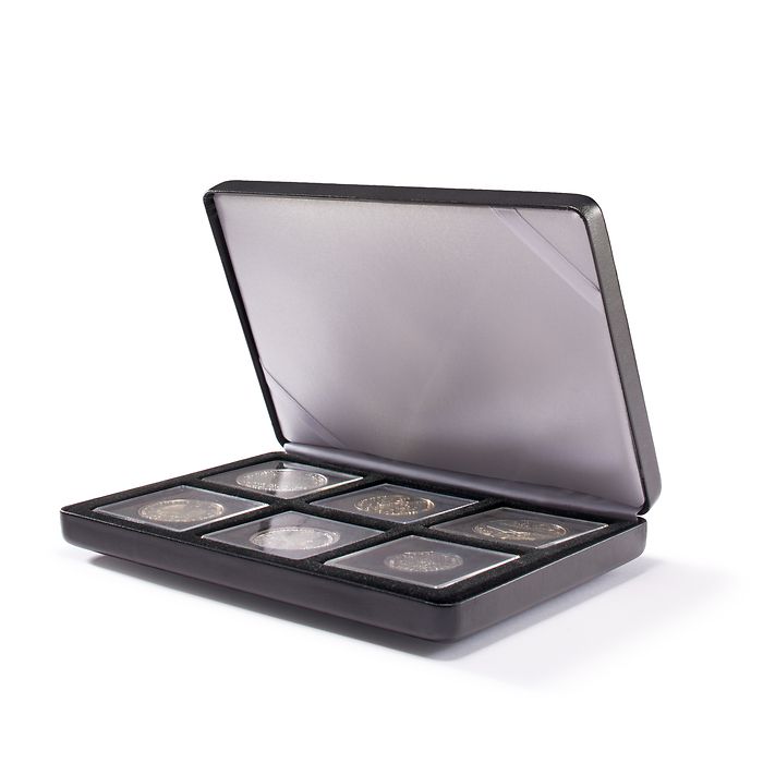 Ecrin Numismatique Nobile pour 6 Quadrum, 180x130 mm, noir