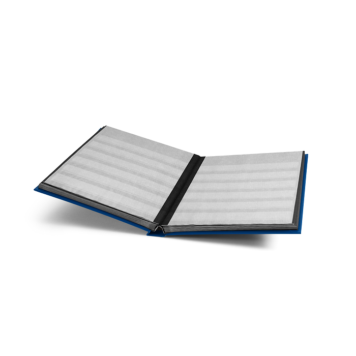 Classeur Basic, DIN A5, 32 pages noires, couverture non matelassée, bleu