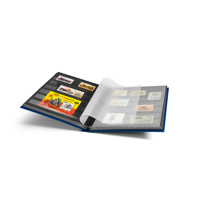 Classeur Basic, DIN A5, 32 pages noires, couverture non matelassée, bleu