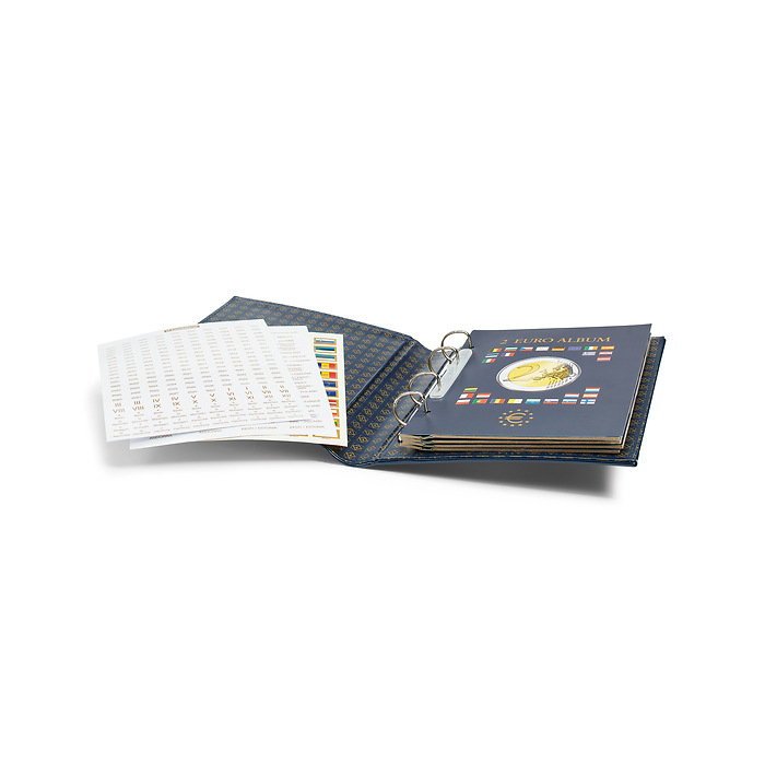Vista album Numismatique pour   pièces de 2 Euros (4 feuilles neutres) avec étui