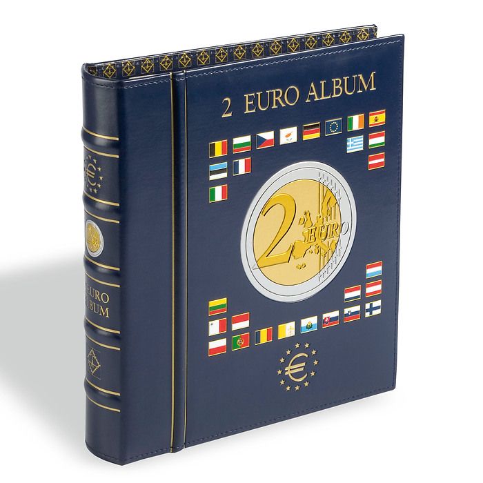Vista album Numismatique pour   pièces de 2 Euros (4 feuilles neutres) avec étui