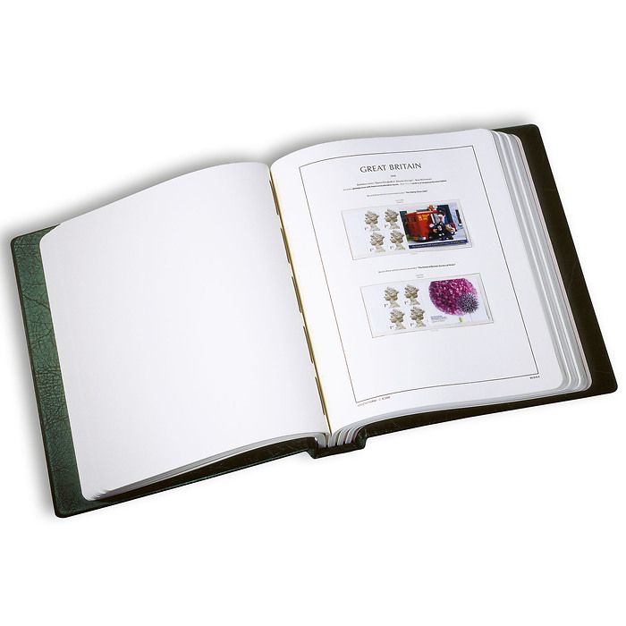 Leuchtturm reliure à barre rotative 'PERFECT' empreinte Great Britain, ave étui vert