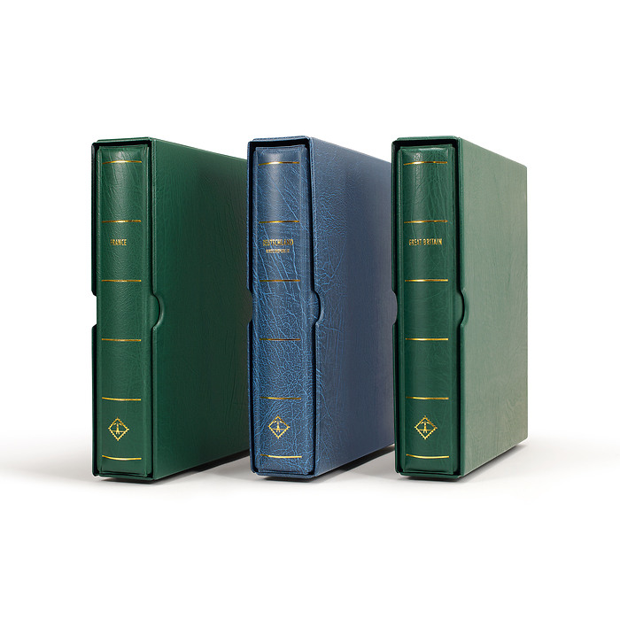 LEUCHTTURM reliure à barre rotative 'PERFECT' empreinte Österreich, avec étui vert