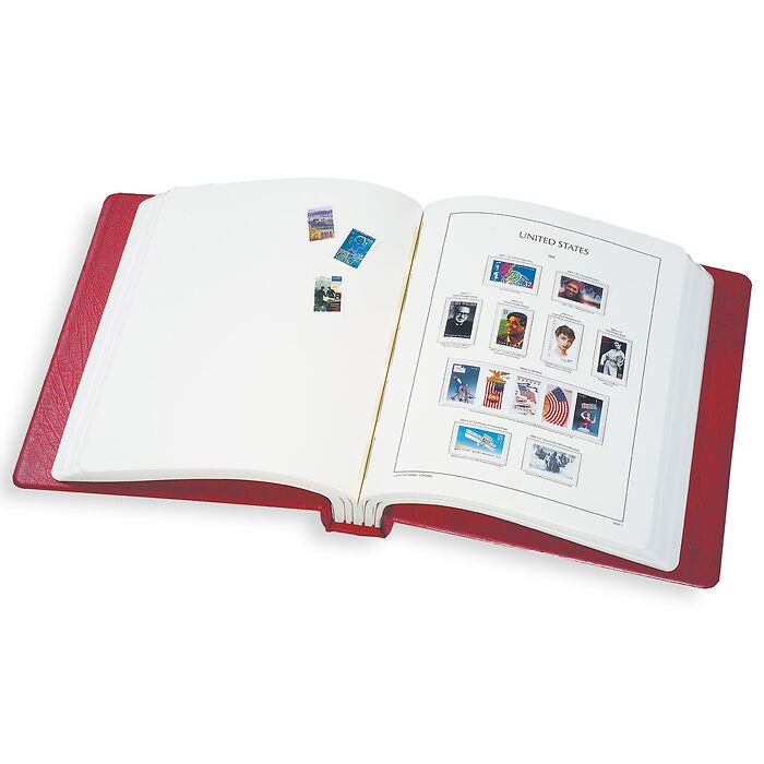 LEUCHTTURM reliure à barre rotative 'PERFECT' empreinte Etats-Unis, avec étui rouge