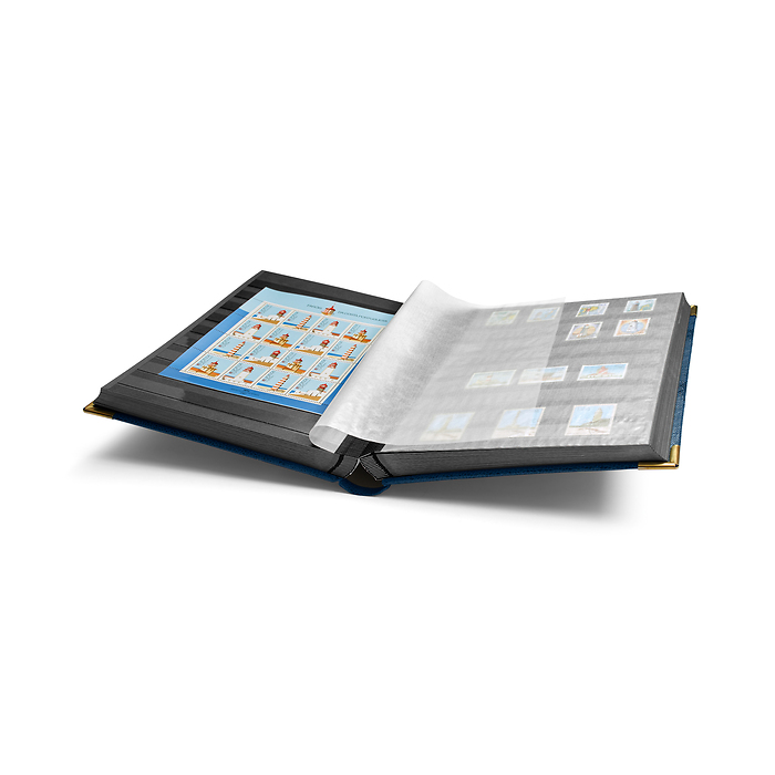 Classeur Comfort Deluxe DIN A4, 64 pages noires, couverture  matelassée, aspect croco, ble