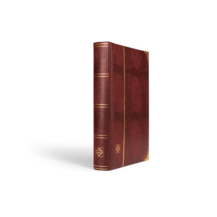 Classeur Comfort Deluxe DIN A4, 64 pages noires, couverture  matelassée, aspect croco, rou