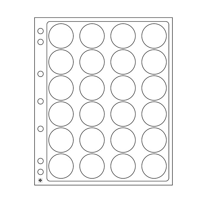 Feuilles en plastique Encap pour 24 capsules de diamètre intérieur de 36 à 37 mm