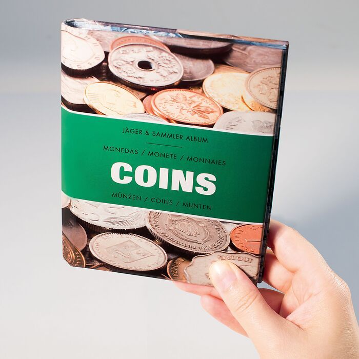 Album de poche COINS avec 8 feuilles pour insérer 6 monnaies par feuille jusqu'a 33 mm Ø